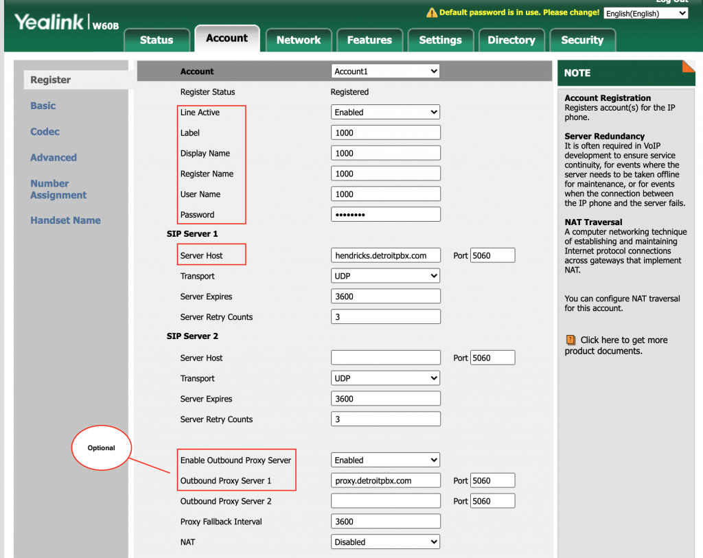 Yealink Advanced Settings Default Password Login Pages Info